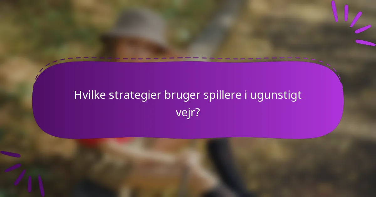 Hvilke strategier bruger spillere i ugunstigt vejr?